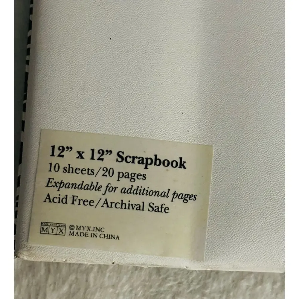 MYX Make Your Mark Postbound Album / Scrapbook B&W New scrapbooking 12 x 12